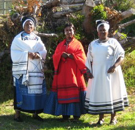 Xhosa singers accompanying drumming near Cape Town