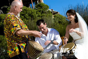 Drumming at wedding near Cape Town